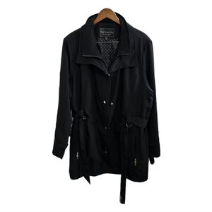 Fleet Street black belted lined raincoat size 2X